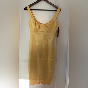 David Meister Yellow Midi Dress